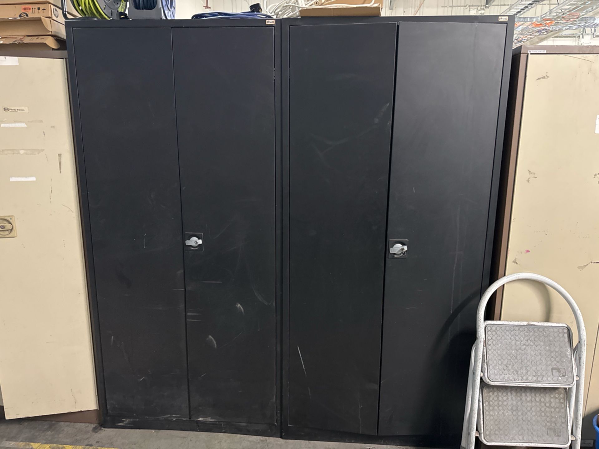 Black Metal Storage Cabinet x2