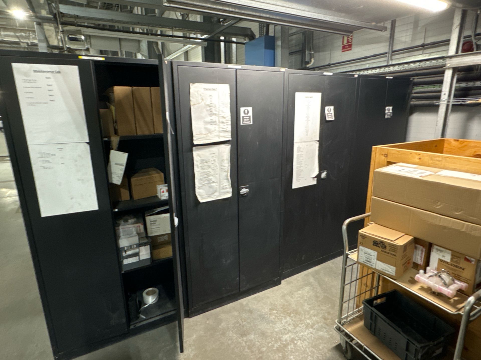 Black Metal Storage Cabinet x4
