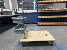 Wooden Trolley With Plastic Boxes