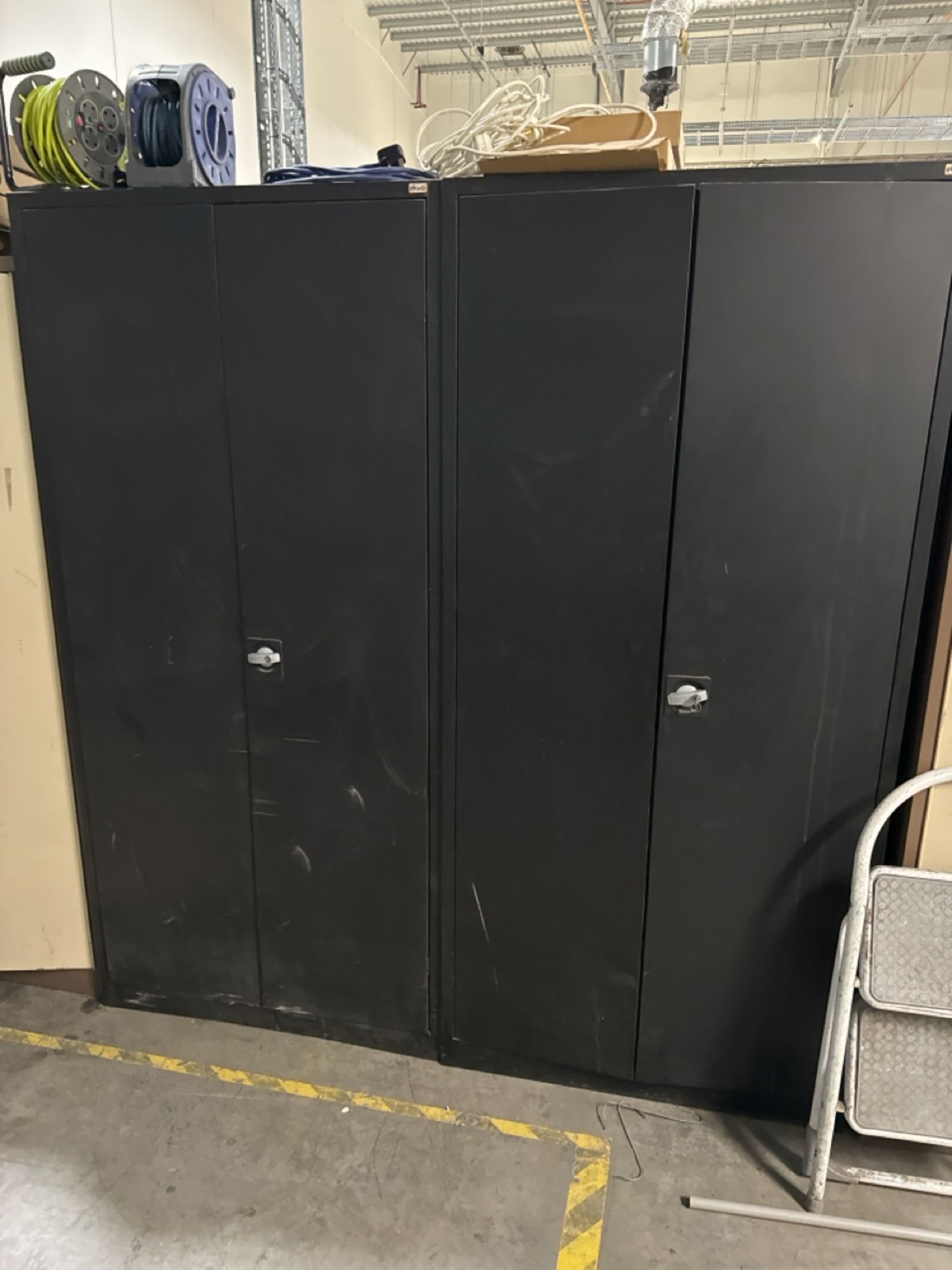 Black Metal Storage Cabinet x2 - Image 2 of 3