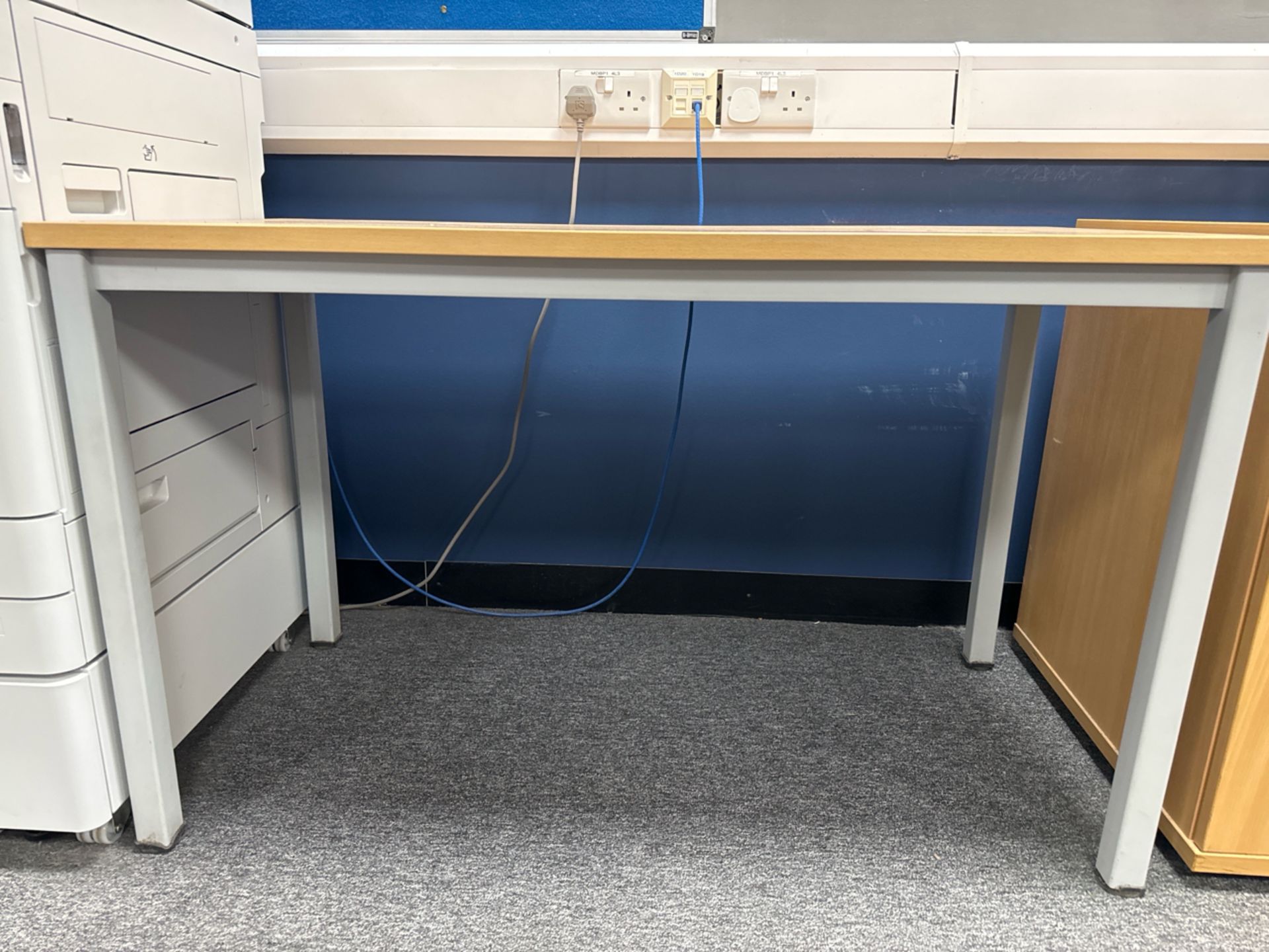 Wooden Office Desk With Metal Legs - Image 3 of 3