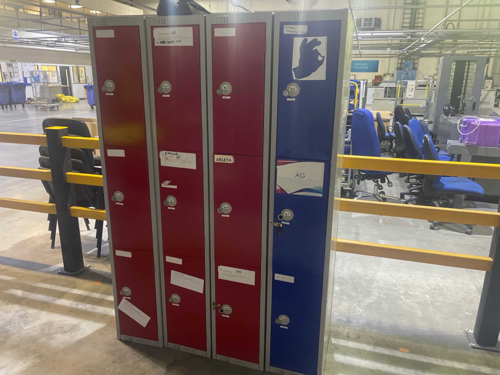 A Run Of 4 Sets Of Lockers