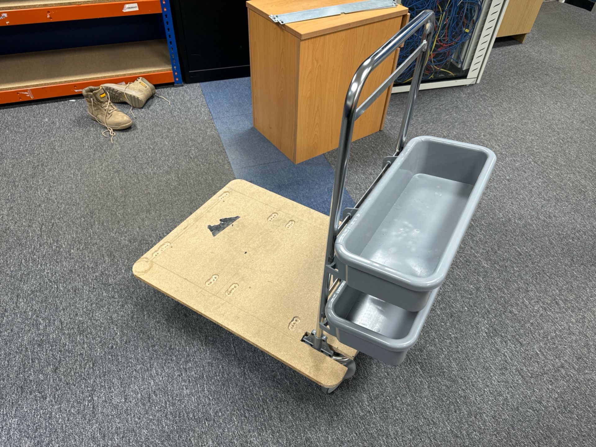 Wooden Trolley With Plastic Boxes - Image 4 of 5