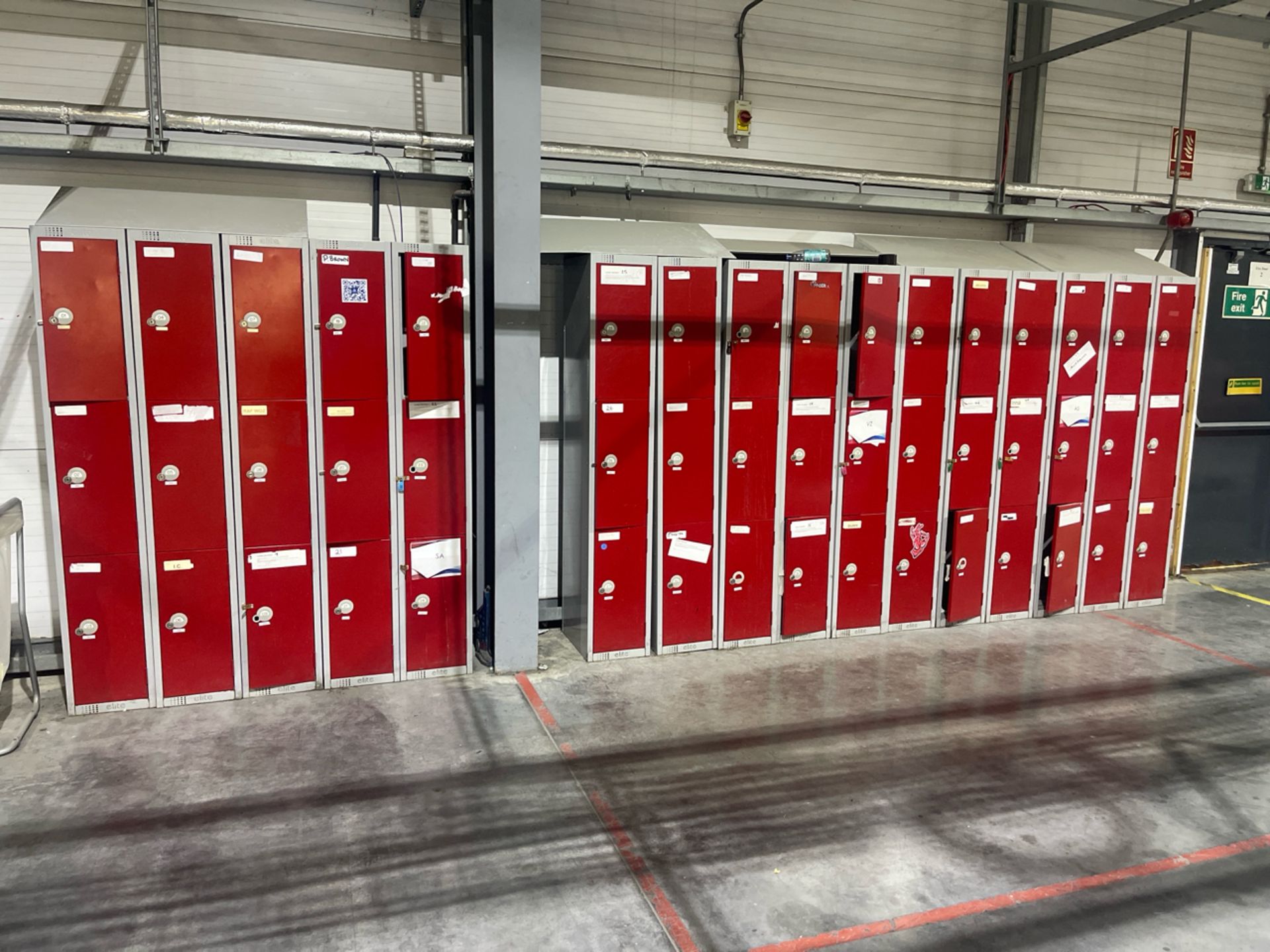 A Run Of 16 Sets Of Lockers
