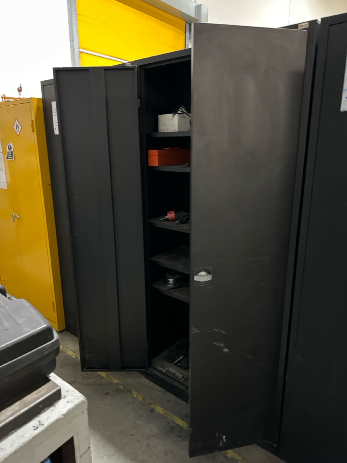 Black Metal Storage Cabinet x4 - Image 3 of 4