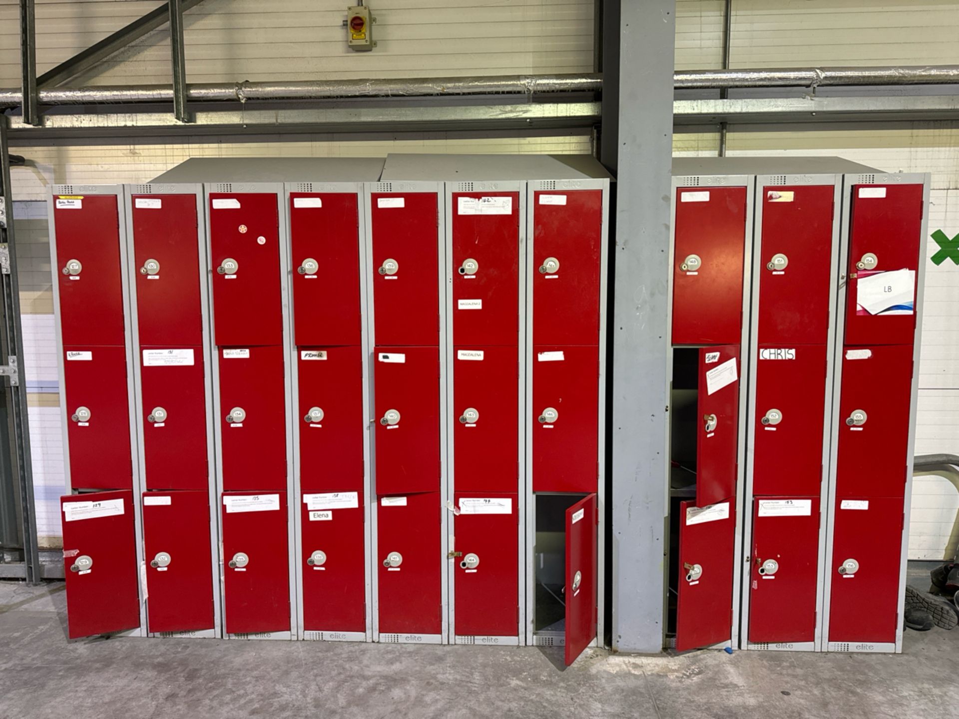 A Run Of 10 Sets Of Lockers