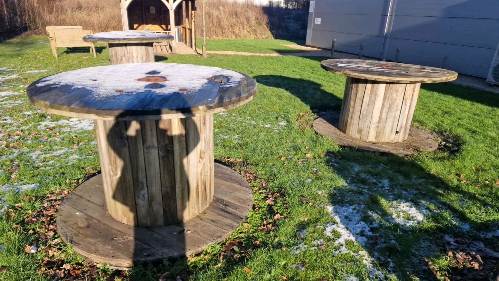 Wooden Cable Drum Table x3 - Image 5 of 6