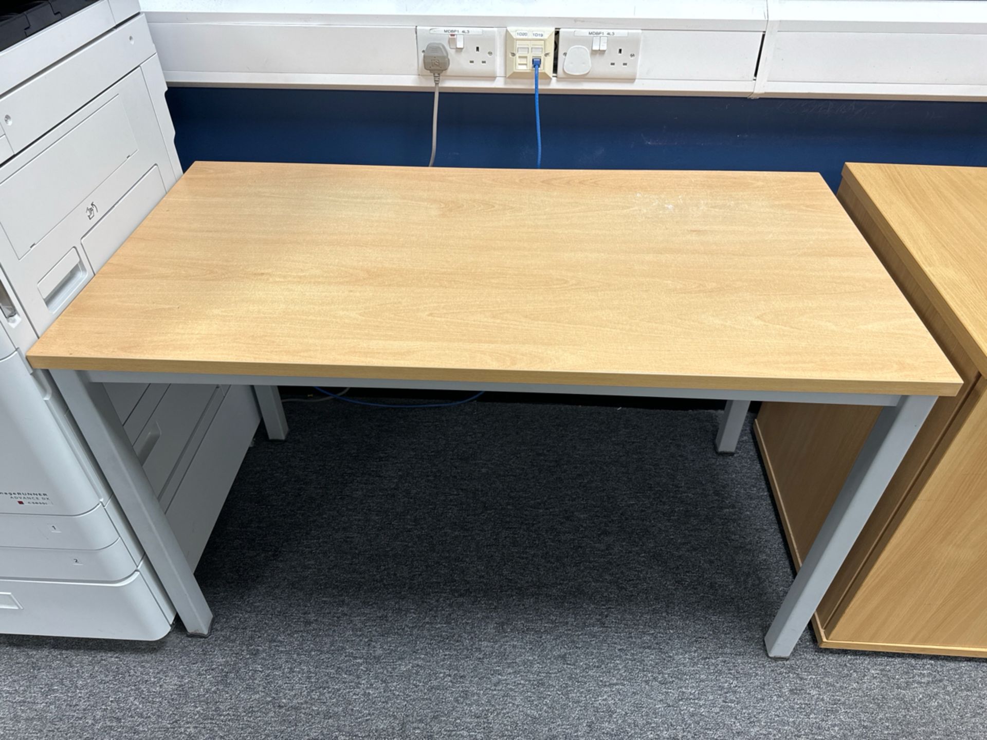 Wooden Office Desk With Metal Legs - Image 2 of 3