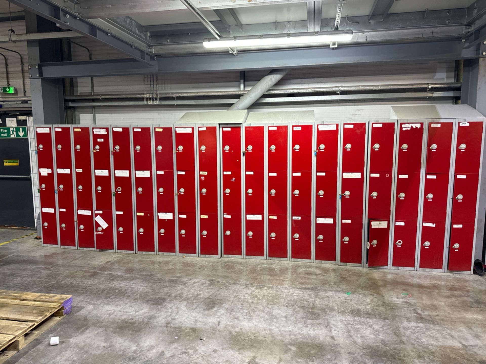 A Run Of 19 Sets Of Lockers