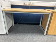 Wooden Office Desk With Metal Legs
