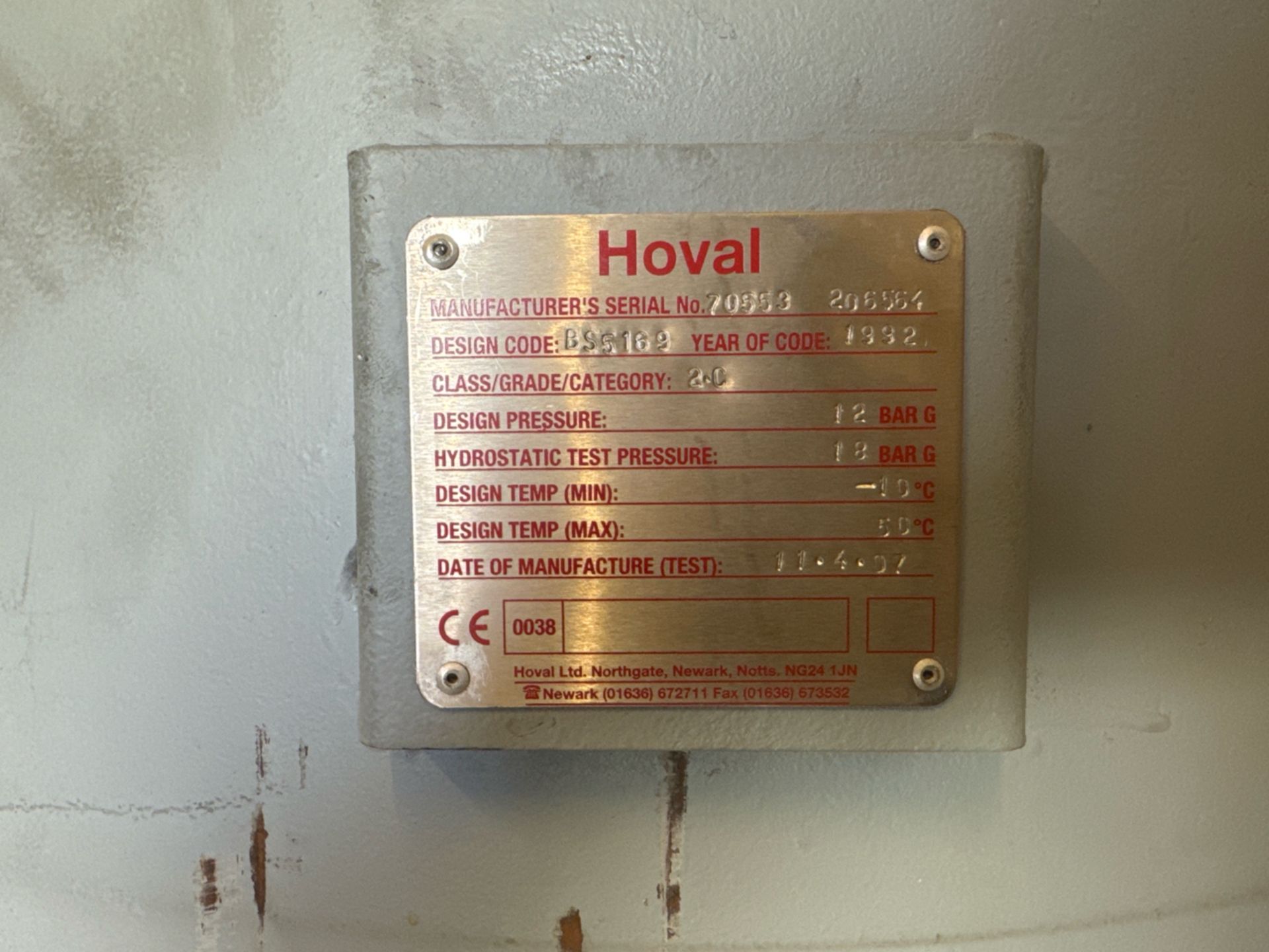 1992 Hoval Air Receiver Tank - Image 2 of 2