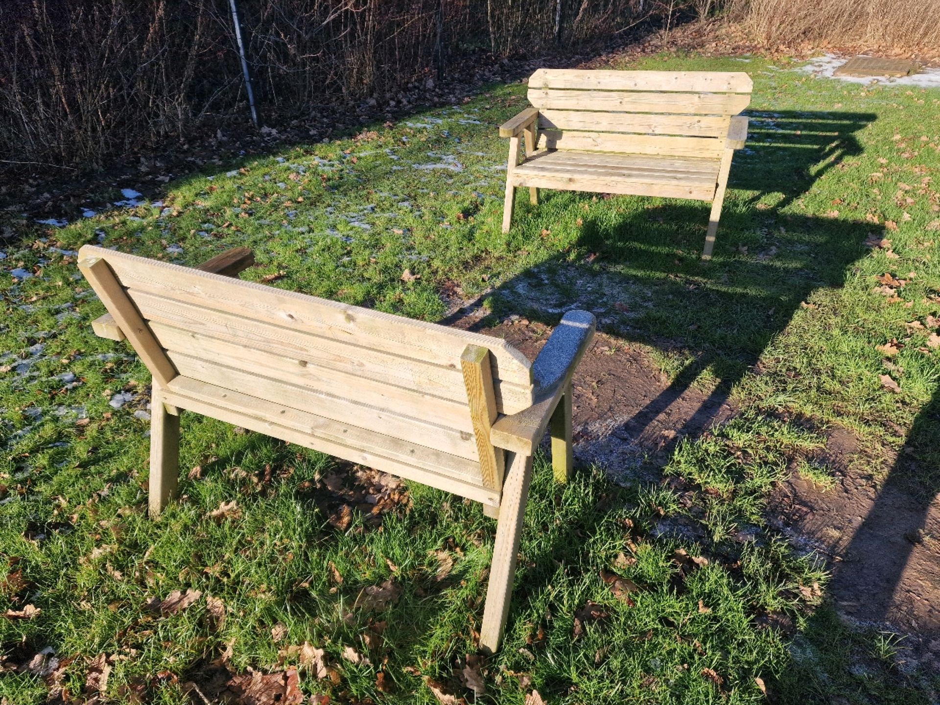 Outdoor Wooden Benches x2