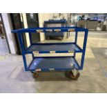 Blue Metal Mobile Trolley x3