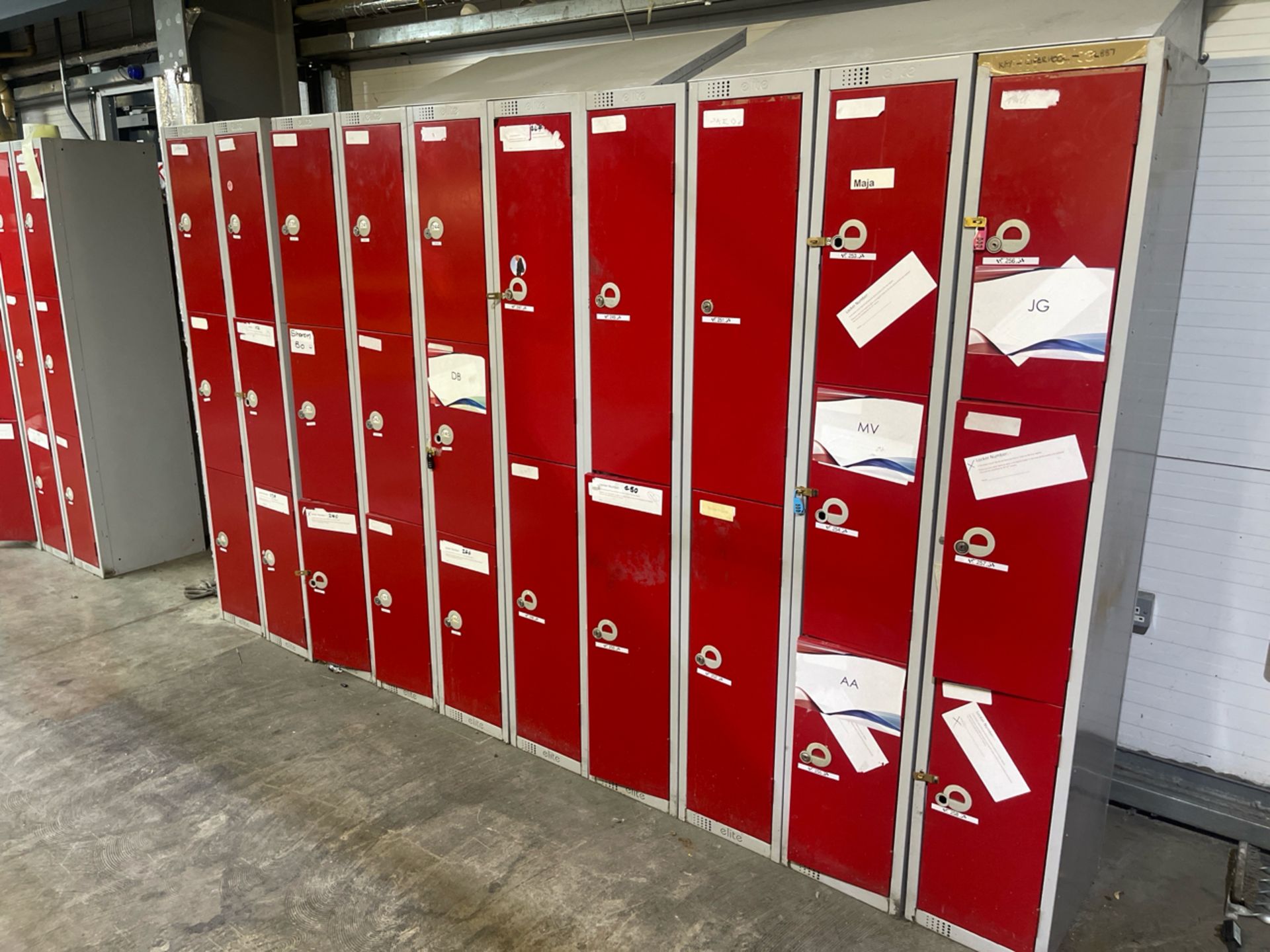 A Run Of 10 Sets Of Lockers