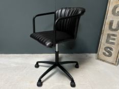Ex Display Black Leather Office Swivel Chair
