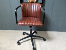 Ex Display Tan Leather Office Swivel Chair