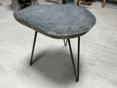 Stone Table On Industrial Legs