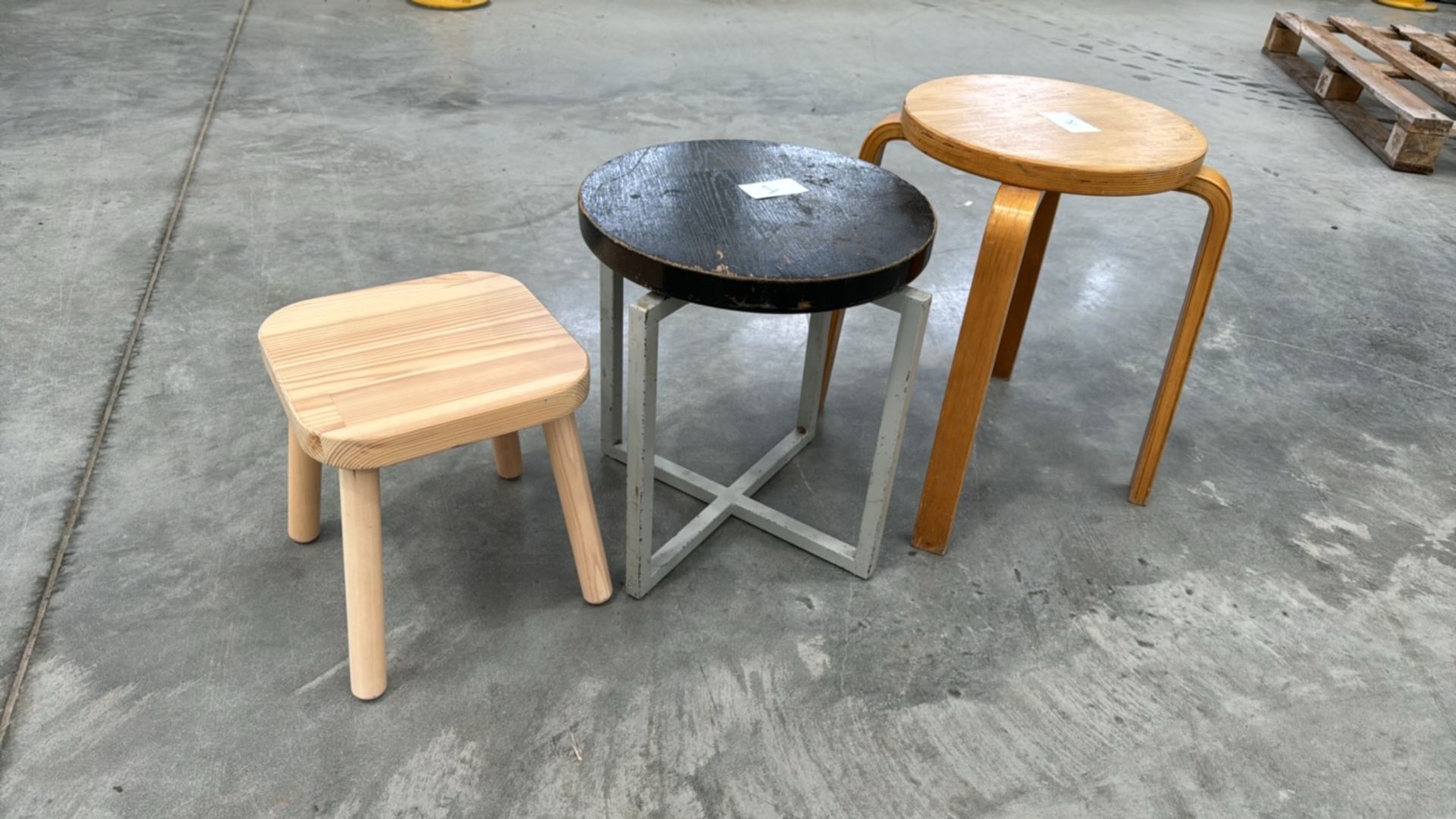 Wooden Stools x3 - Image 2 of 4