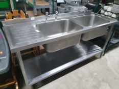 S/S Double Bowl Sink with LH Drain