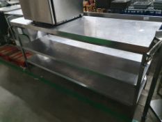 S/S Prep Bench with 2 Undershelves