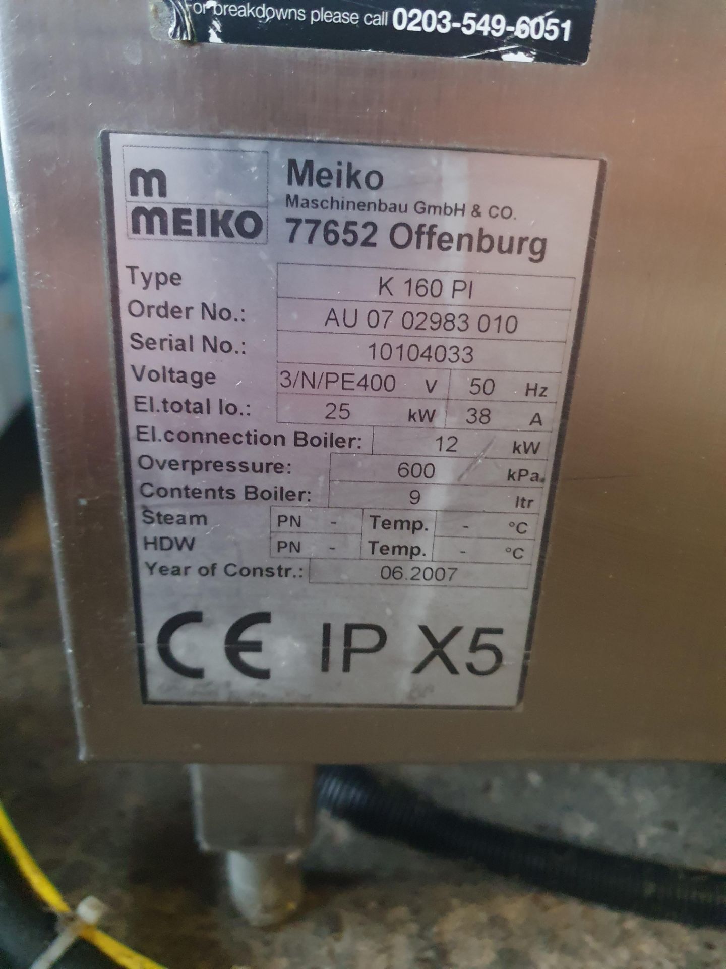 Meiko K 160 PI Pass Through Dishwasher with Roller Feed Table - Bild 2 aus 7