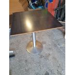 5 x Pedestal Base Tables with Dark Square Tops