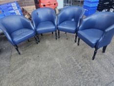 4 x Blue Tub Chairs