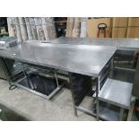 S/S Prep Bench with Rack and Appliance Shelf