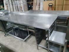 S/S Prep Bench with Rack and Appliance Shelf
