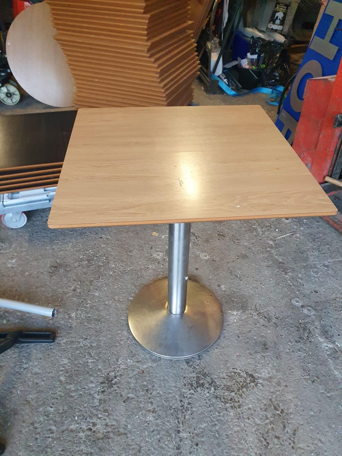 6 x Pedestal Base Tables with Beech Square Tops