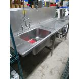 S/S feed table sink with pot wash tap