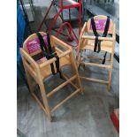 2 x Wooden High Chairs