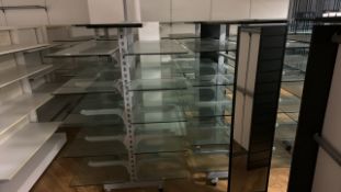 Glass Tiered Display Shelves x5