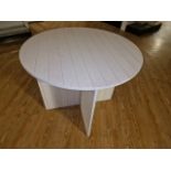 Wooden Round Slatted Table