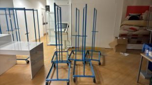 Blue Steel Metal Industrial Hanging Rail x5
