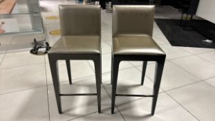 Black & Faux Leather Stools x2