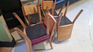 Assorted Coloured Chairs x8