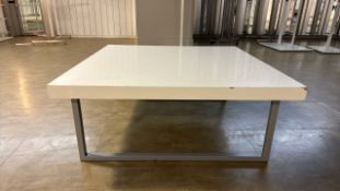 White Gloss Square Display Table