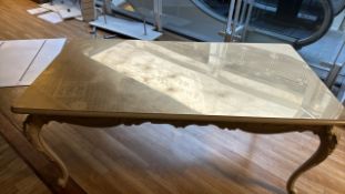 Wooden Detailed Table With Mirrored Top