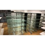 Glass Tiered Display Shelves x8