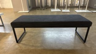 Grey Fabric Rectangular Bench