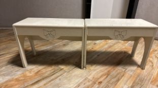 Wooden Stools with Bow Detail x2