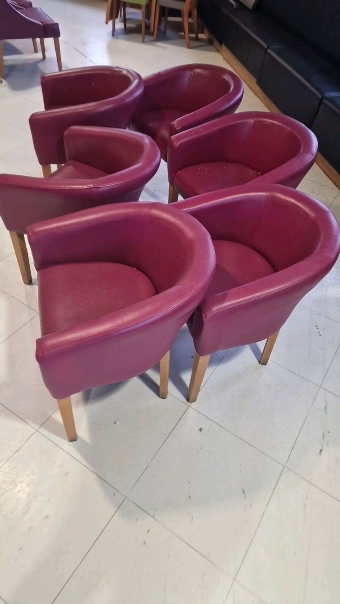 Purple Round Sofa Chairs x6 - Image 2 of 3