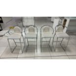 White Faux Leather Stools x4
