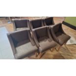 Brown Sofa Chairs x6