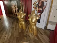 2 Hanging Gold Mannequins