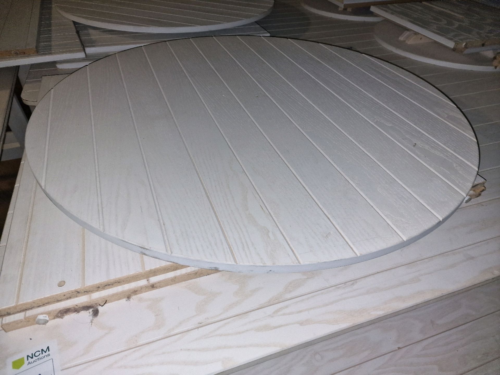 Wooden Round Slatted Table - Image 3 of 3