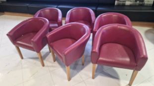 Purple Round Sofa Chairs x6
