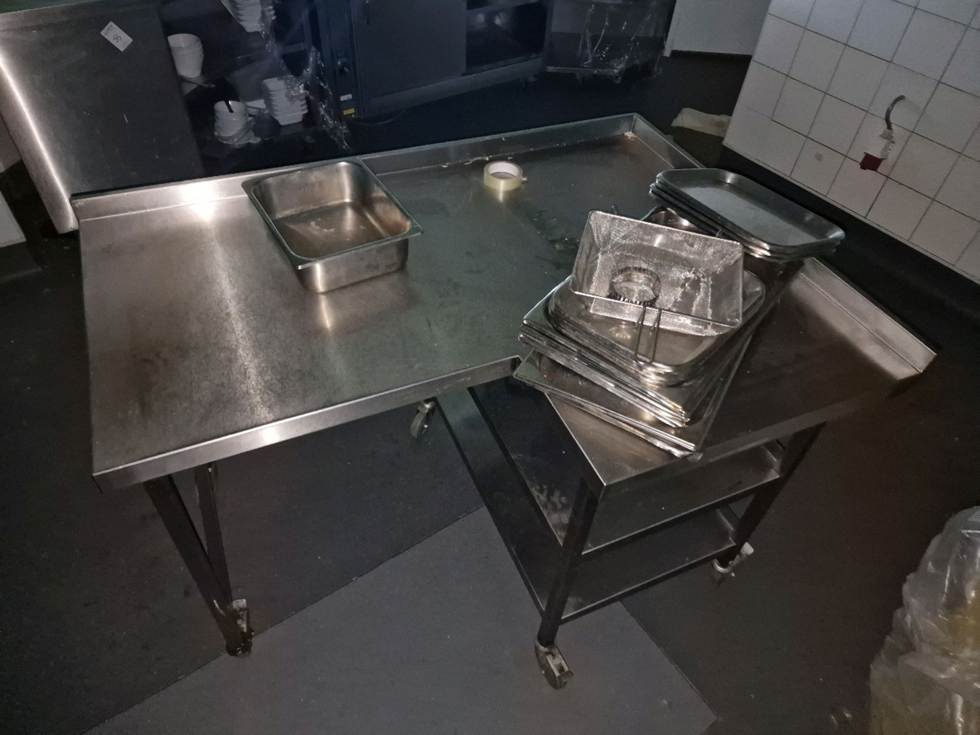 Stainless Steel Corner Table - Image 2 of 3