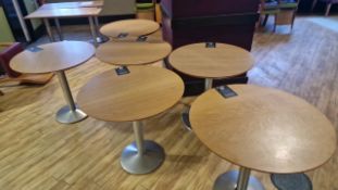 Round Wood Effect Table x6